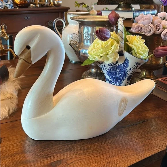 Large Vintage Signed Wooden Swan Decoy from Stanstead - Stunning Collectible - Picture 8 of 8